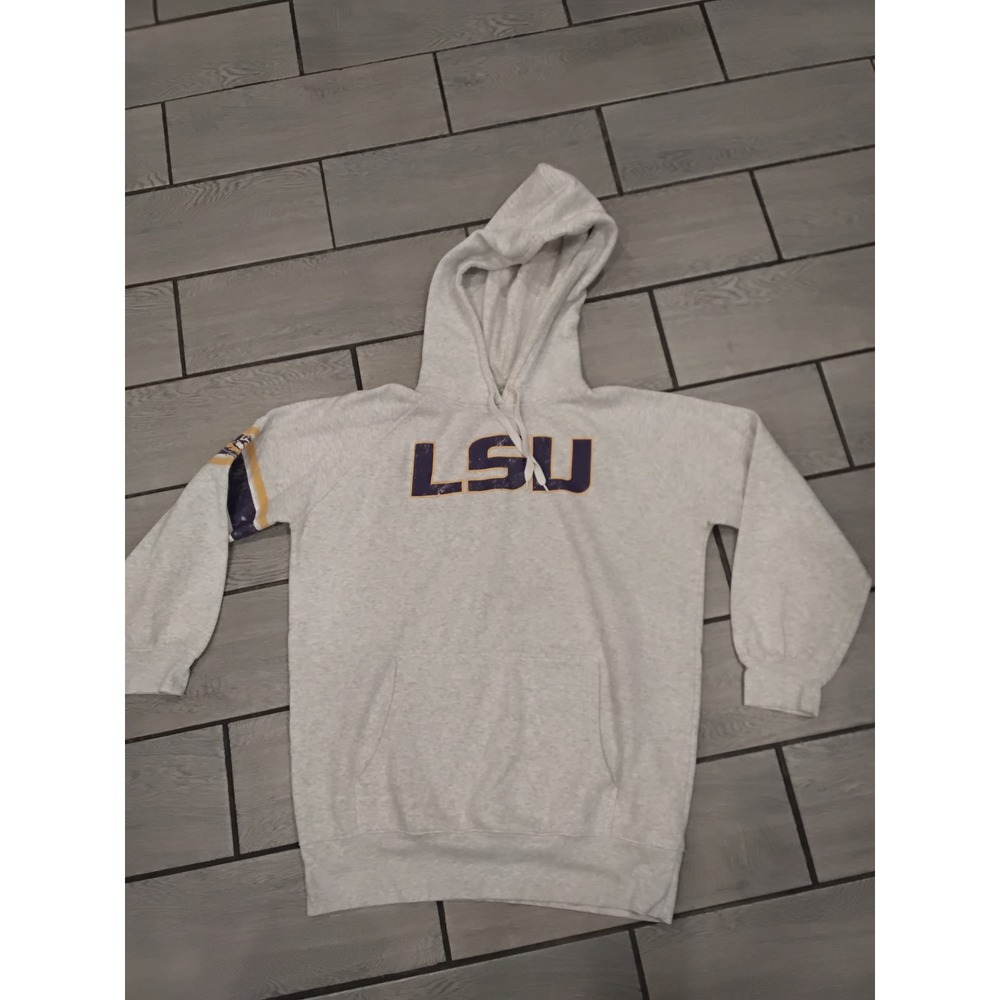 Kids LSU Tigers Hoodie Pullover Gray Long Sleeve Size XL 16 18